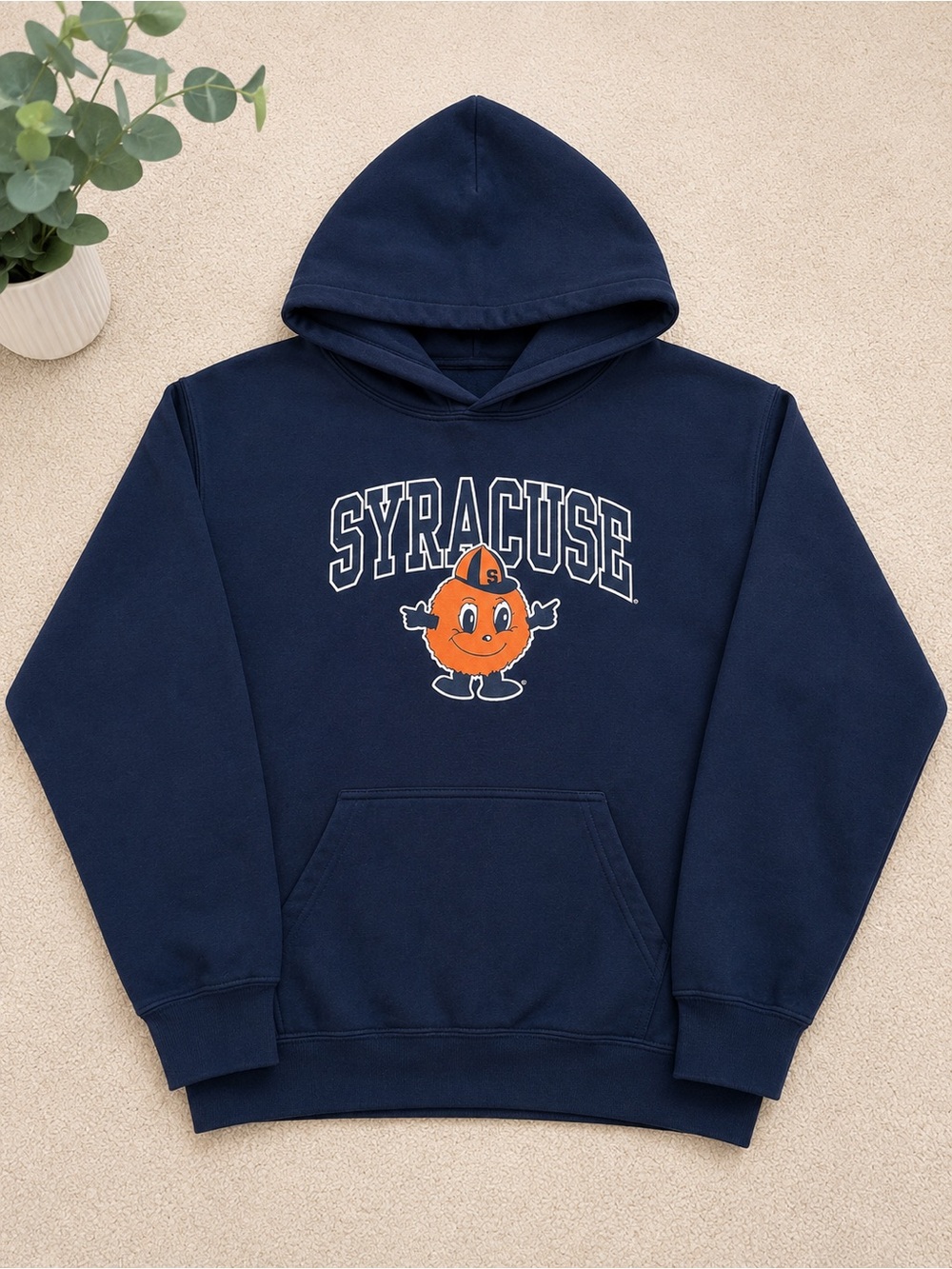 Syracuse Navy Hooded Sweatshirt with Mascot